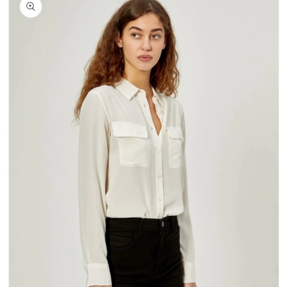 Equipment femme Slim Signature Blouse long sleeve button down Sz small